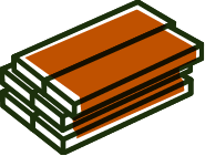 Icon of a boards stacked together to represent Building Material donations.