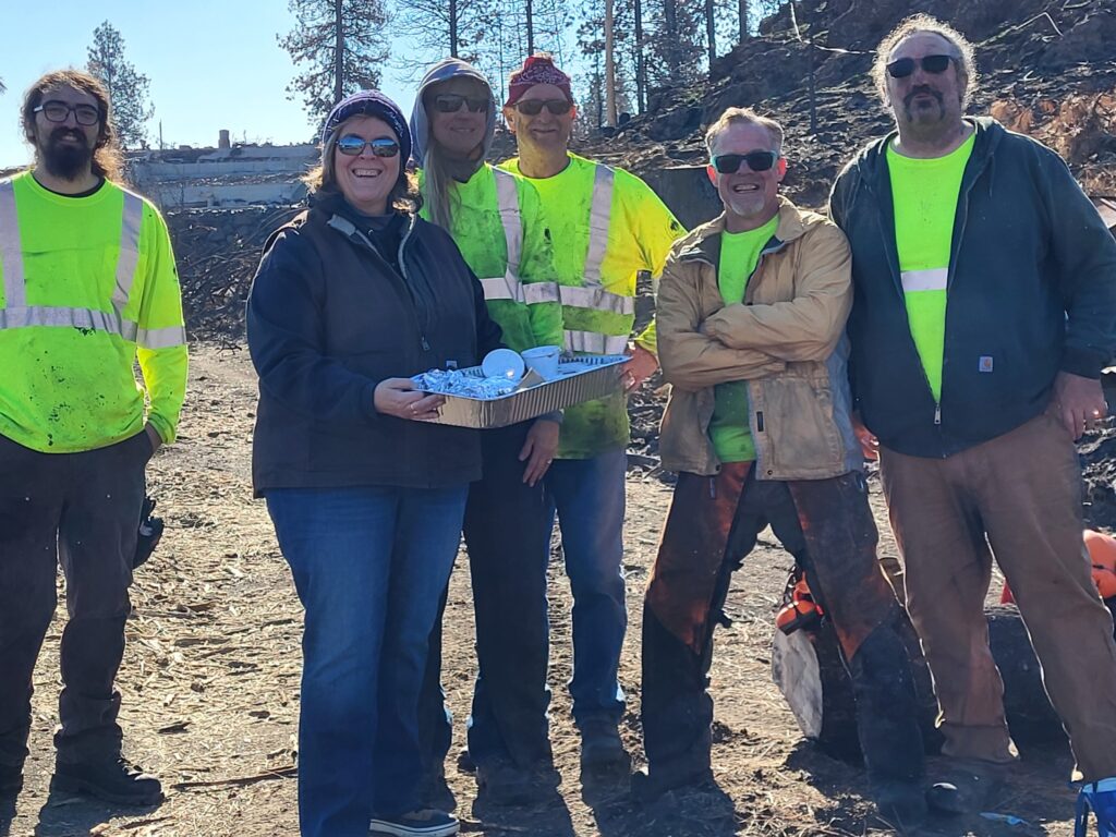 A group of volunteers helping disaster relief in the Spokane Community.